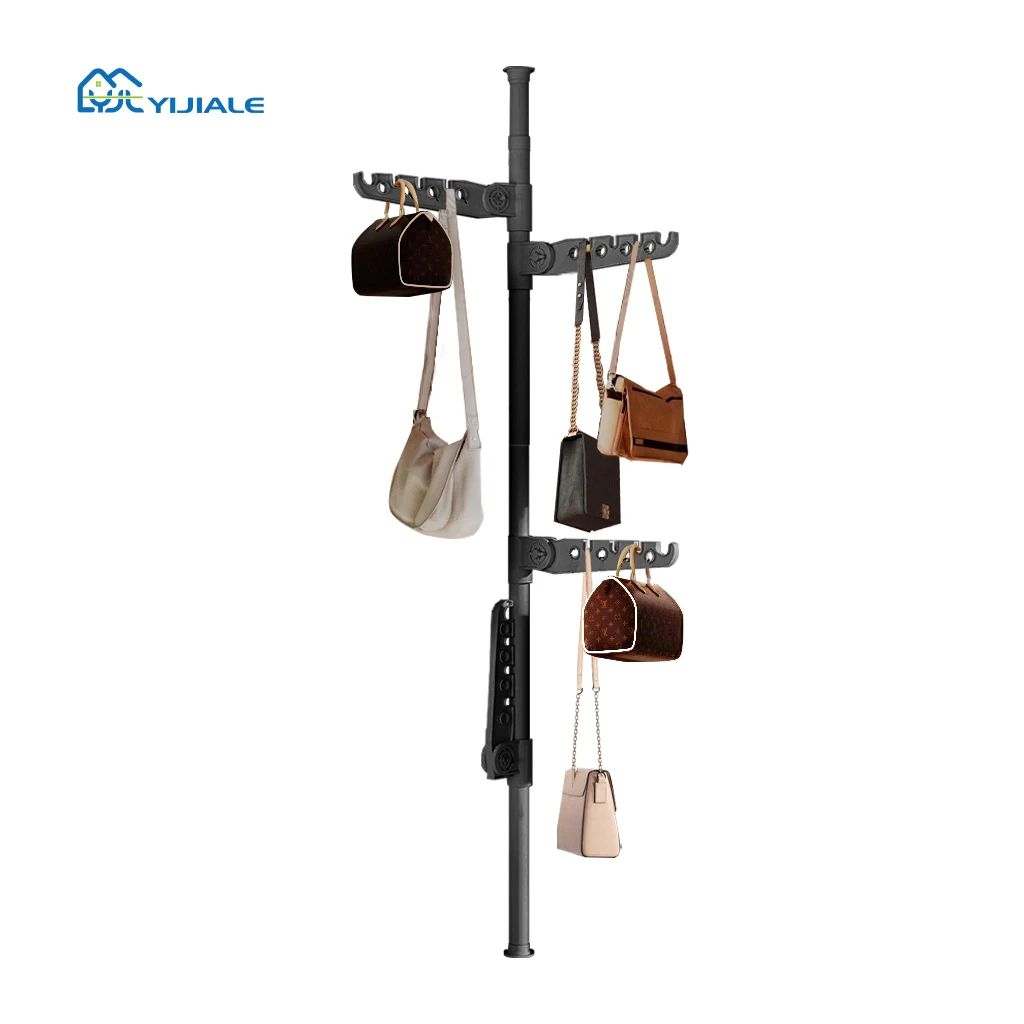 YIJIALE Telescopic Coat Rack Clothes Hanger Rack Modern Steel Stand Clothes Rack