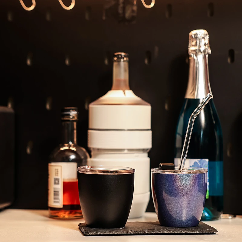 2023 Odm Wine Chiller With 2 Stemless Wine Tumblers Stainless Steel