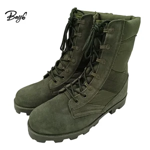 JDS 9 Inch Genuine Leather Hiking Boots for Men Summer Autumn Spring Green Rubber from China Factory