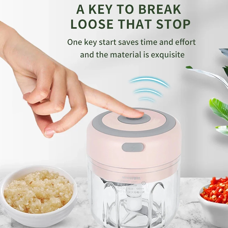 Electric Mini Garlic Chopper, 304 Stainless Steel Contact Food Grade  Material, Usb Rechargeable Portable Electric Food Chopper,wireless Small  Food Processor For Chopping Garlic, Ginger, Chili, Minced Meat, Onion, Etc  Kitchen Tools 