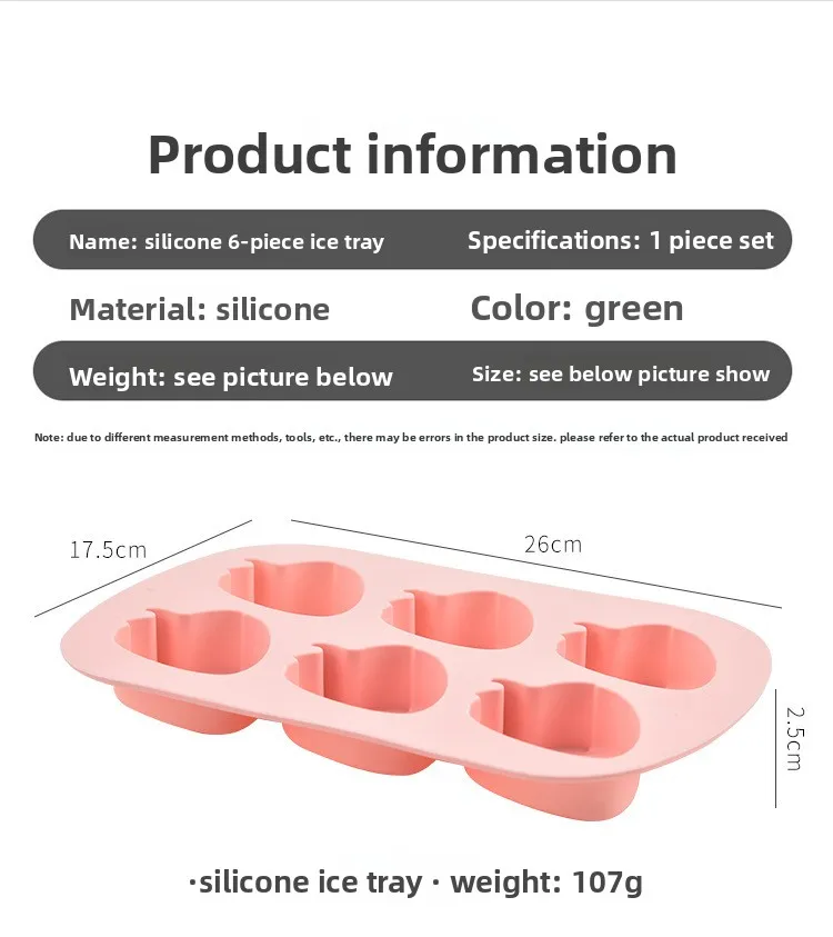 Large 6-Grid Silicone Ice Cube Mold Heat-Resistant Cake Baking Mold for Homemade Ice Cream or DIY Baking Household Product supplier