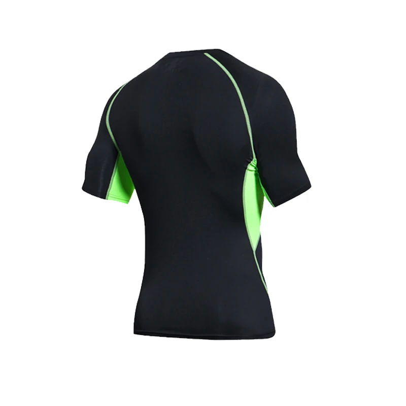 Custom Logo Polyester Short Sleeve Slim Fit Fitness Sports Training Wear Men Fitted Fitness Muscle Gym Shirts