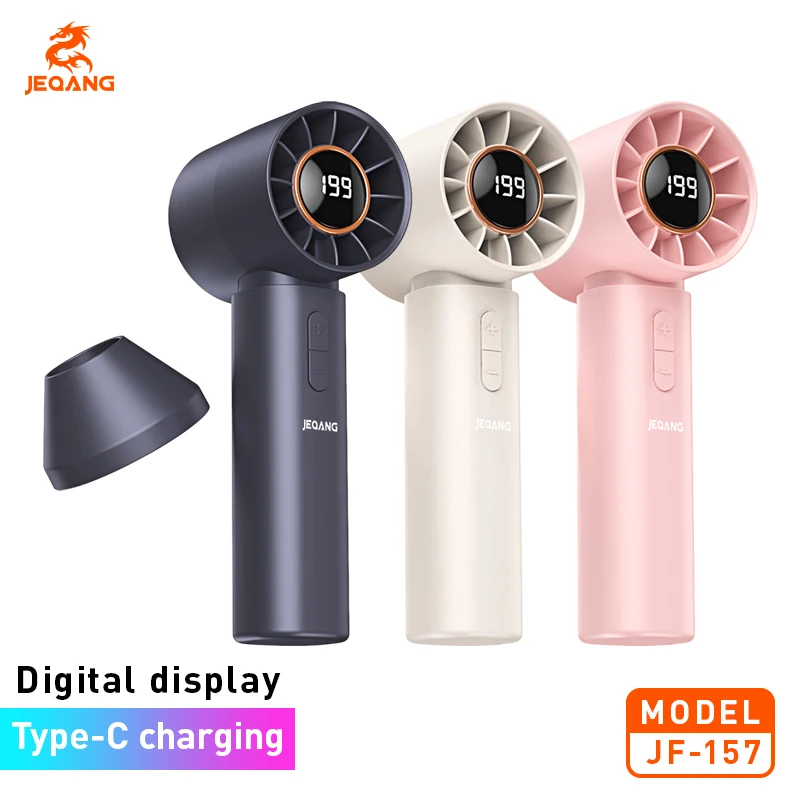 JF-157 199-Speed Portable Mini Turbo Fan New Digital Display Small Desktop Fan for Home Office Cross-Border Consumer Electronics
