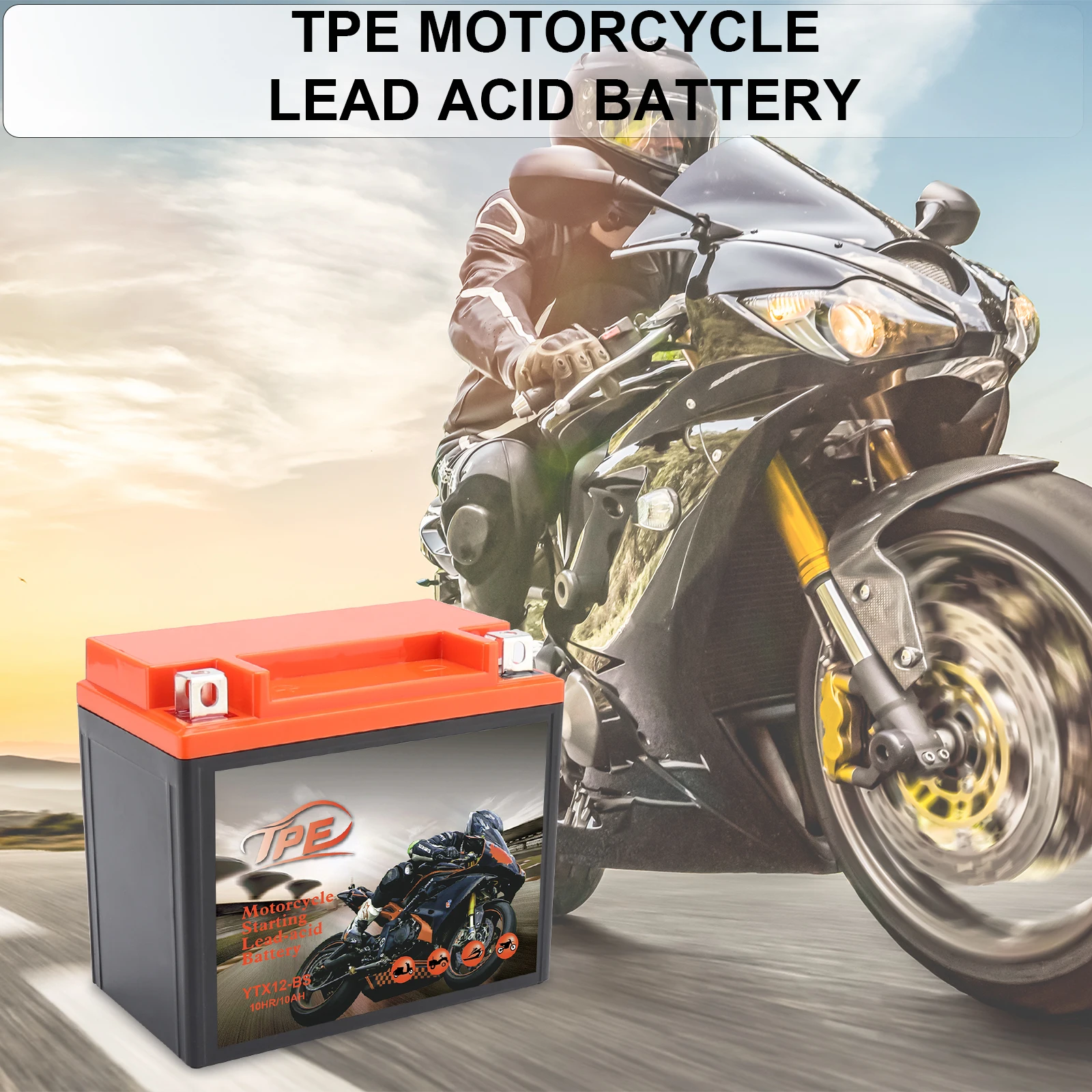 Started Battery YTX12-BS 12V Battery-AGM Battery+Maintainer for Motorcycle , Electric Bike , Scooters & Powersport Vehicles. factory