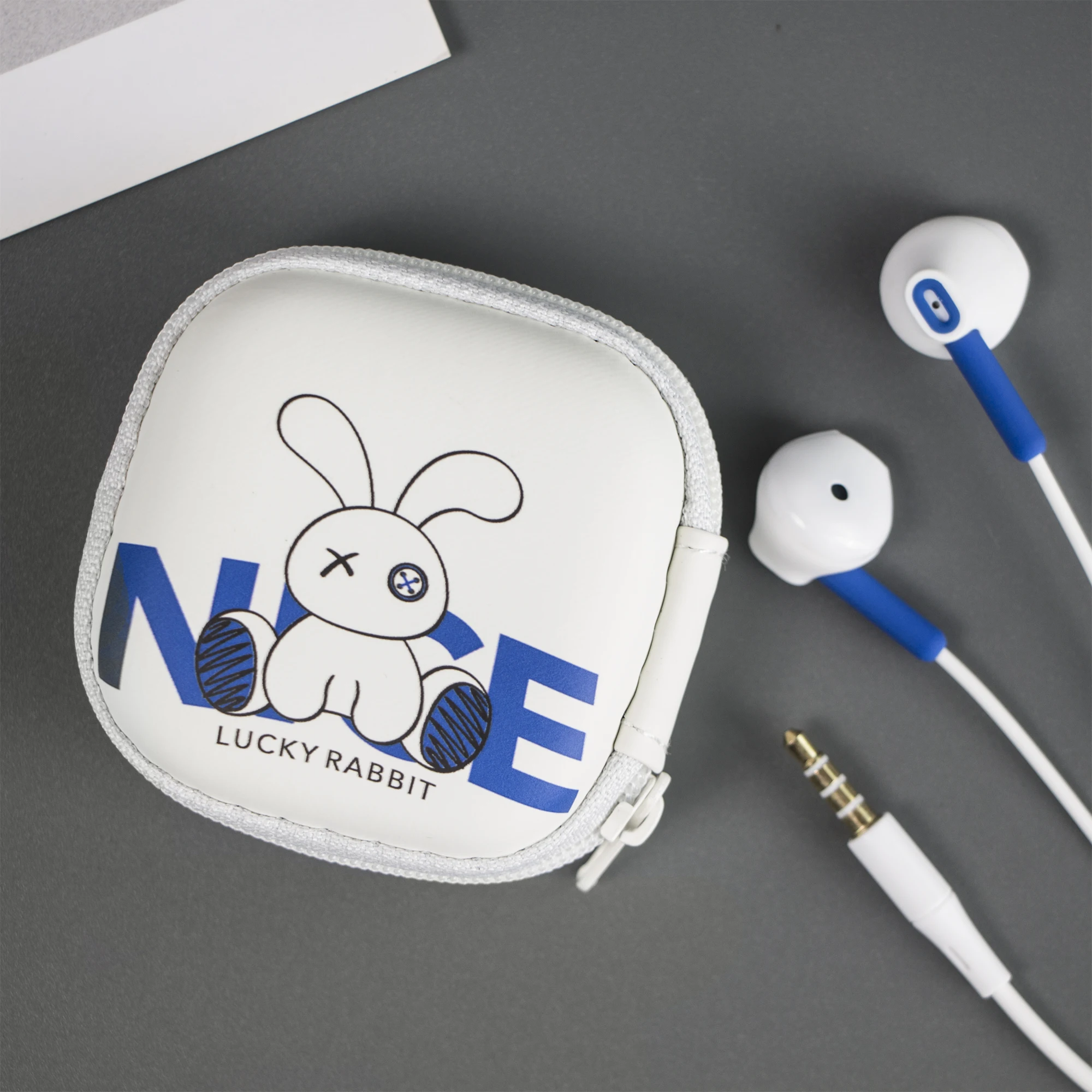 Kiki-437 Wired Headphones - Cute Rabbit Earphones for Android