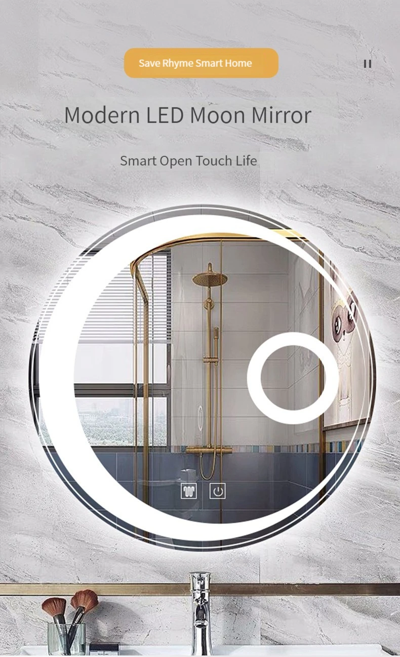 Modern Luxury Hotel Adjustable Bathroom Mirror Led Wall Decorative