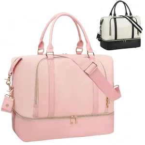 Large Capacity Unisex Nylon Duffel Bag Waterproof Sports Dry Wet Separation Fashionable Weekend Gym Bag Men Travel Canvas Bag