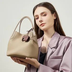 A-314 Retro Bucket Bag Design Fashion First Layer Genuine Cowhide Single Shoulder Crossbody Tote for Women