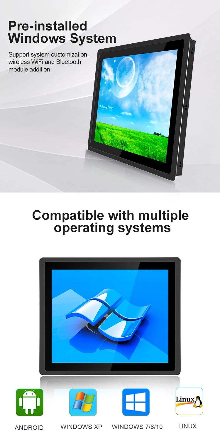 Intel All-in-One Industrial Computer Win10 IPS SSD VGA/USB/WiFi Quad Core I3/i5 DDR3 Touch Screen Panel PC