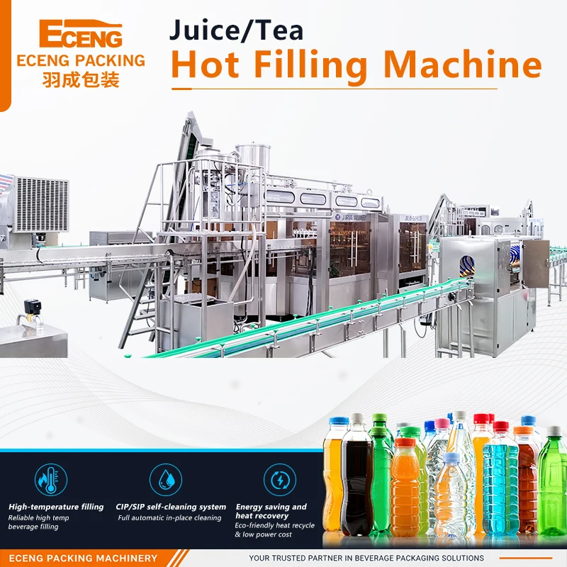 Automatic 32-32-8 Bottled Water Hot Filling Machine for Juice Plant