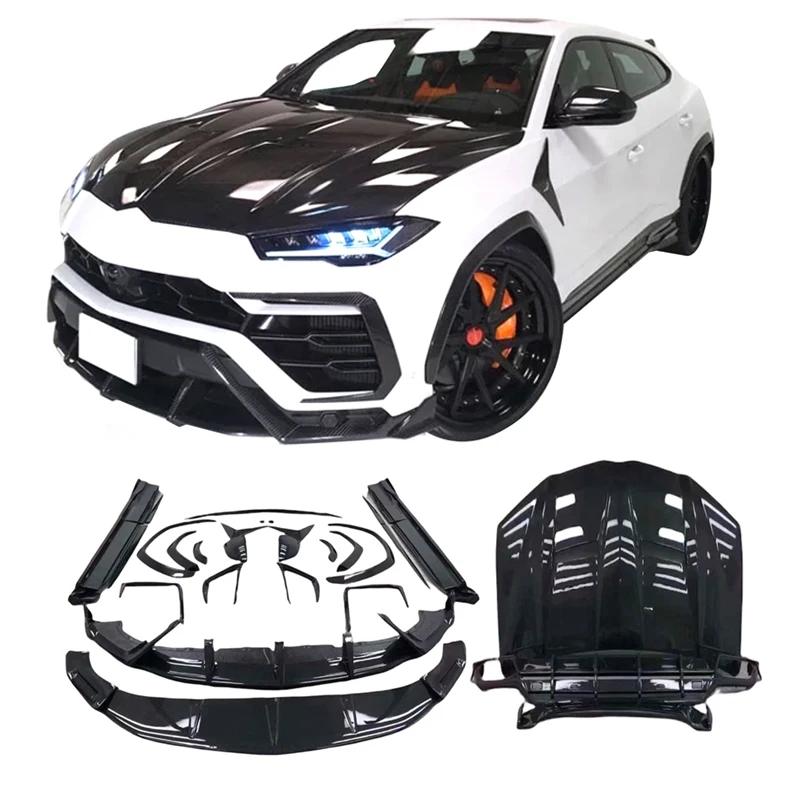 Suché uhlíkové vlákno Přední okraj Kryt motoru Kapota zadního nárazníku Difuzor Boční prahy Sady karoserie pro Lamborghini Urus Bodykit