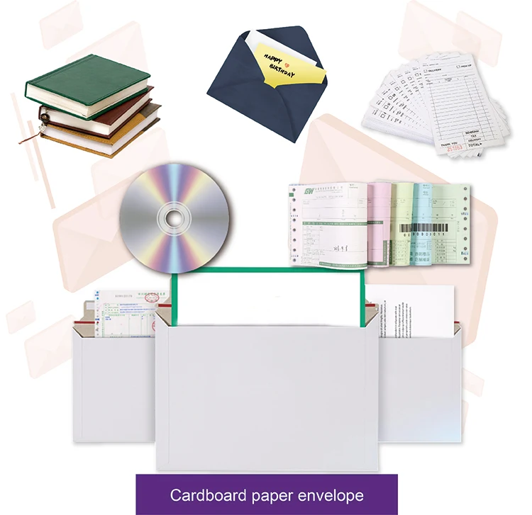 Custom Cardboard Envelopes 450 Gsm Rigid Mailers 7x9 Inch Stay Flat