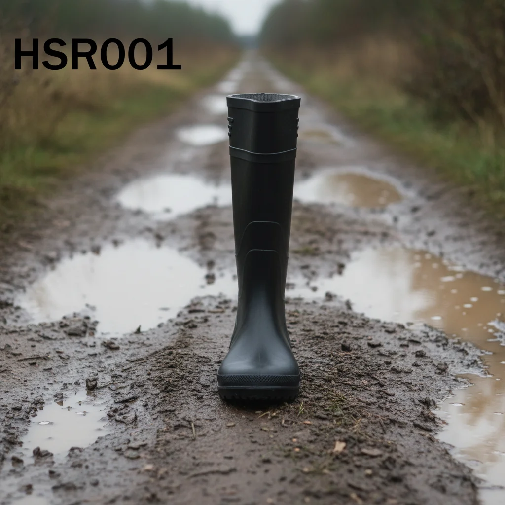 YWX, Stivali da pioggia in PVC stampato monopezzo per passeggiate con animali domestici, resistenti al fango, adatti per campeggio all'aperto, con punta in acciaio disponibile; stivali impermeabili per la pesca – Modello HSR001