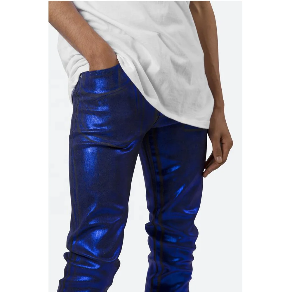 Diznew производитель одежды Индивидуальные синие узкие джинсы для мужчин хип-хоп