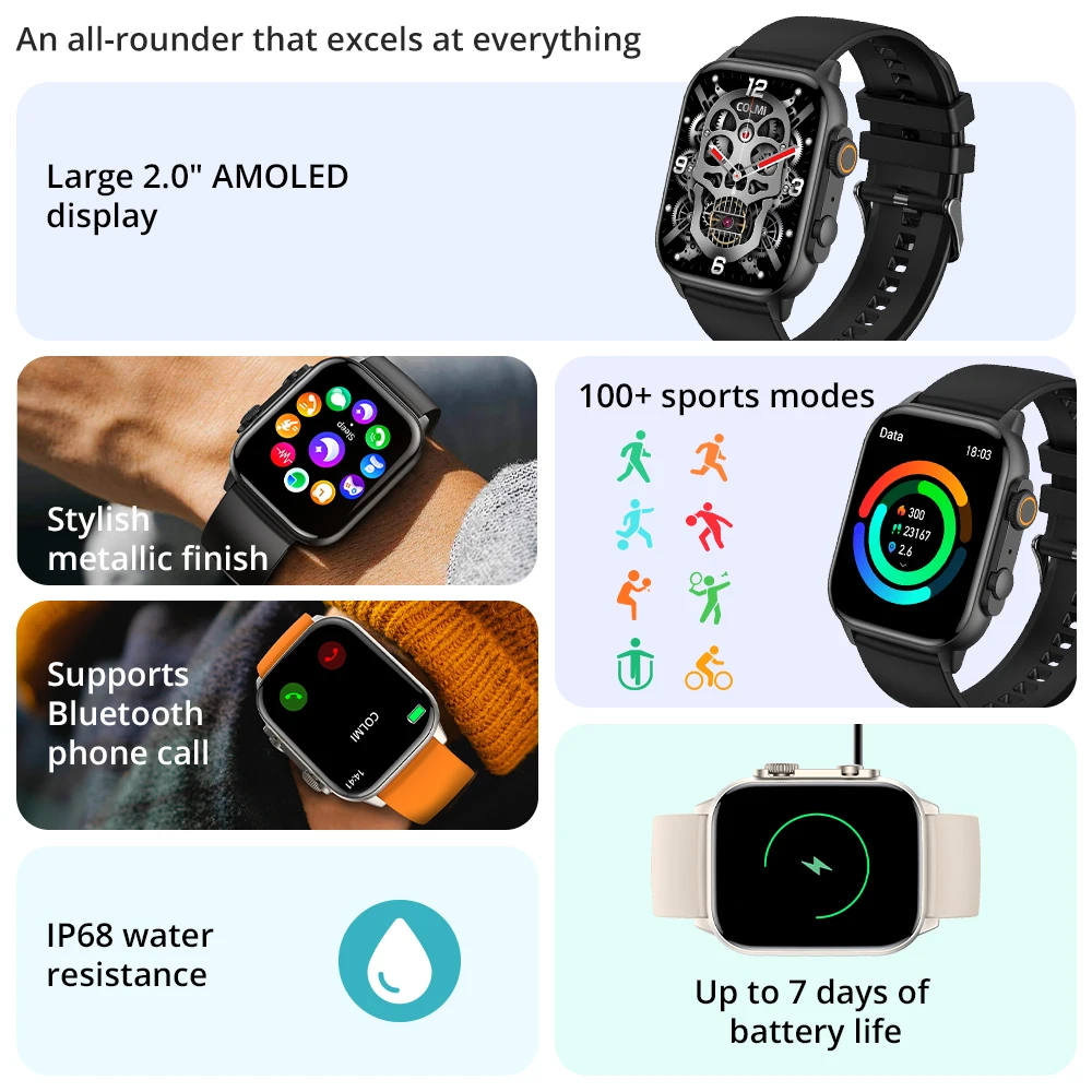 Reloj Inteligente Nuevo Ce Fc Rohs Colmi Smartwatch Pantalla Redonda Con  Baliza