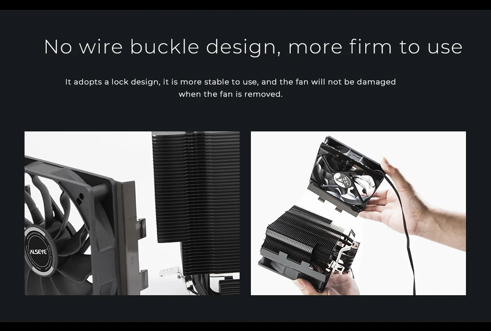 Alseye S120d Dual Pc Cooling Fan Pwm 120mm 4 Pin 4 Heat Pipe Cpu Fan