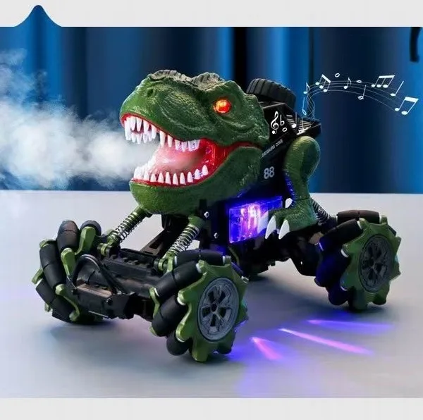 iKidiki Dinosauro giocattolo regalo 1-6 anni ragazzo: dinosauro telecomandato auto camion giocattolo set con luci e suoni, perfetto per 1-6 anni ragazzi e ragazze
