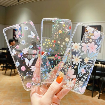 Cartoon Cute Flower Clear Mobile Phone Case For Samsung Galaxy s22 S21 Plus S20 Note 20 Ultra A52 A72 A42 A32 A22 A12 A51 A71