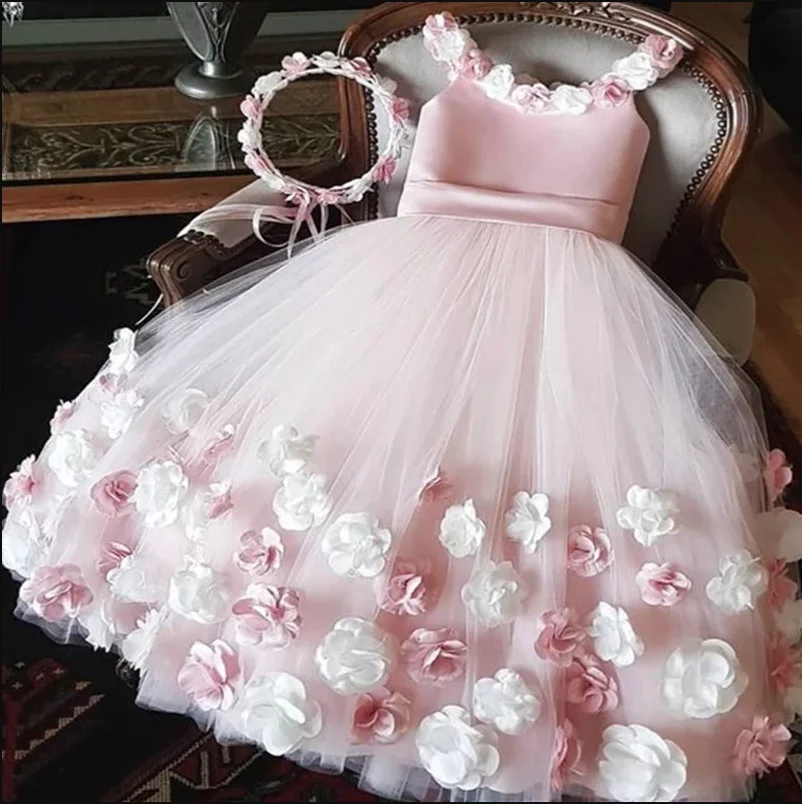 Bella Ivory White Mini robes de soirée 3D Flowers Tulle Prom Dresses Elegant Sleeveless Short Heart Neck Wedding Dress