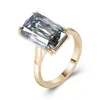 Bague en or 18 carats avec diamant moissanite