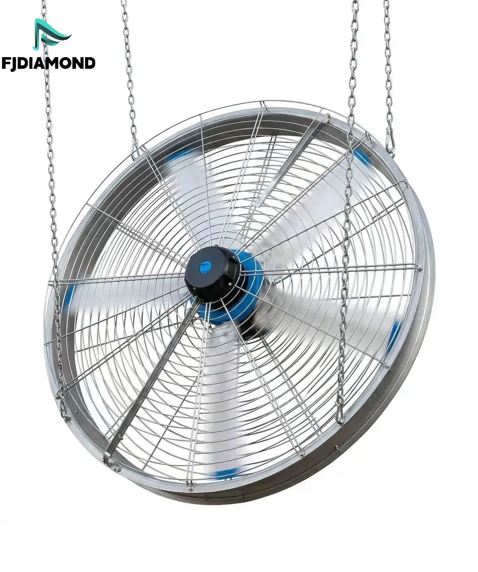 ventilateur agricole pour élevage (dindes, chèvres, moutons, lapins), de 1,2 m, assurant le soulagement du stress thermique, l’élimination de l’ammoniac et la maîtrise de l’humidité dans les couvoirs