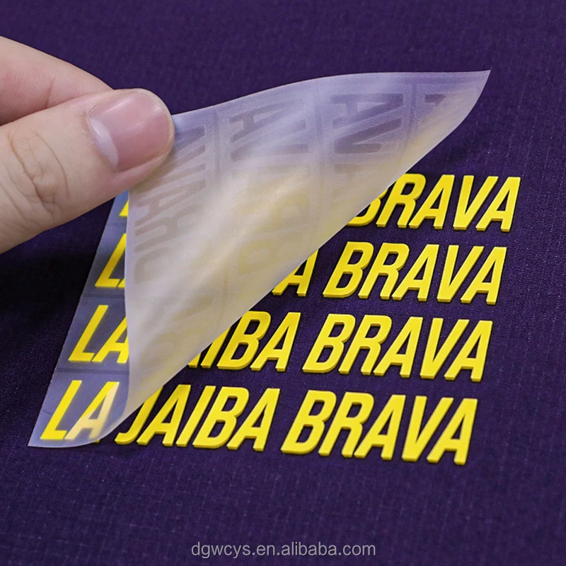Factory Screen Print Garment Labels Maker Custom Rubber 3D Raised Logo Silicone Heat Transfer Stickers for T Shirt