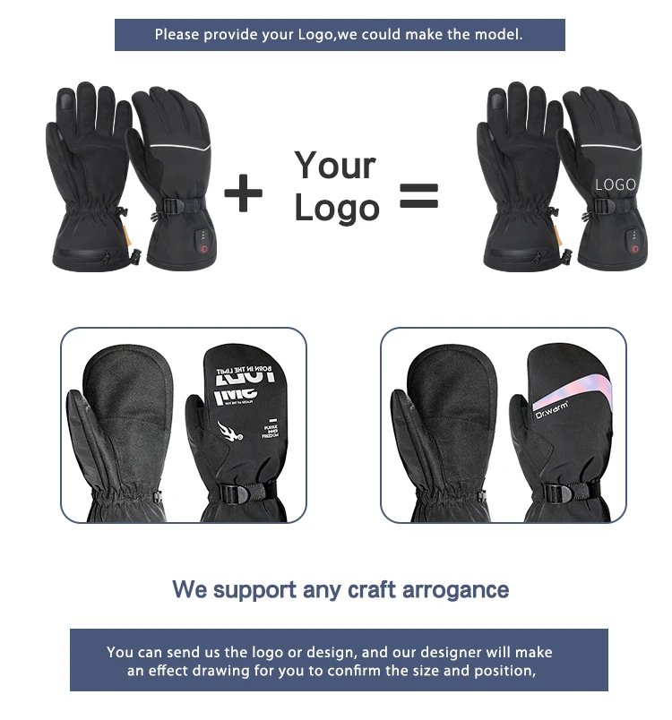 Rechargeable Battery Usb Electric Heated Winter Gloves Hand Warmer For