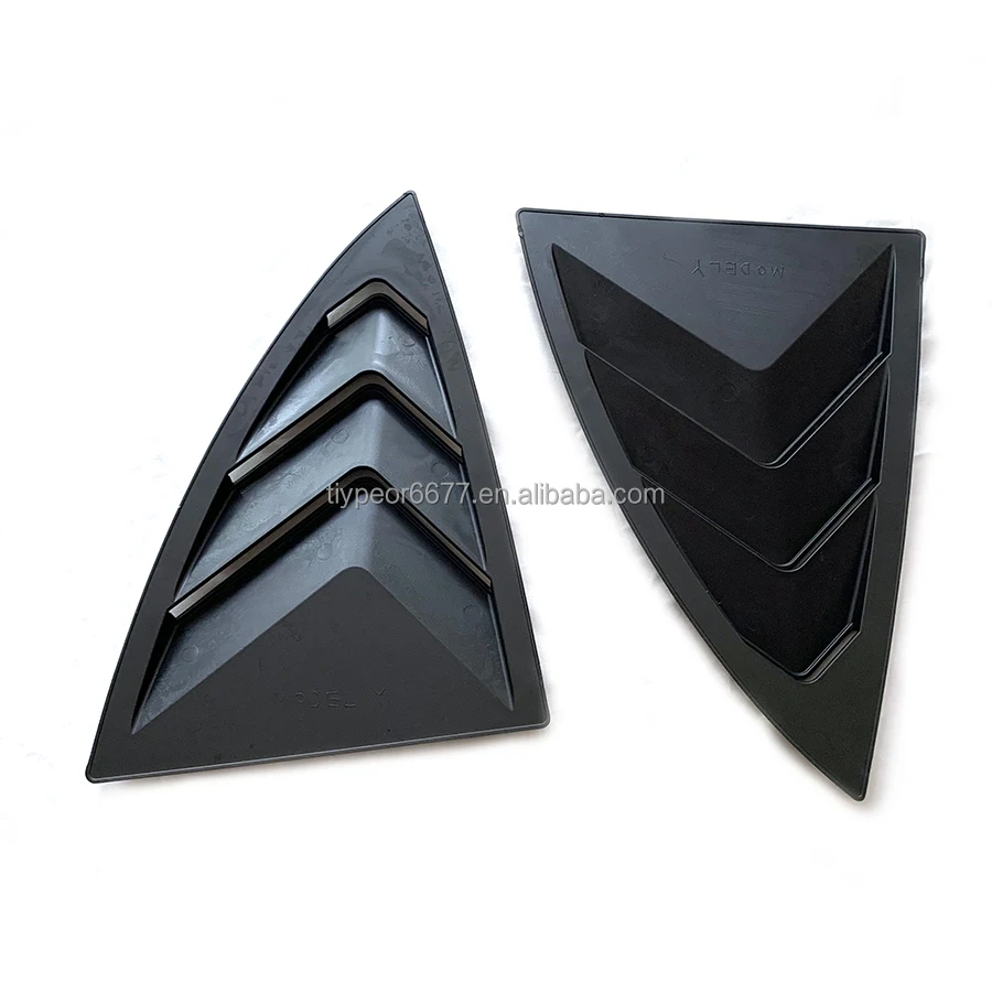 product rear side window louvers for tesla model y 2018   2023 air vent scoop window louver sun rain shade sport exterior decoration-8