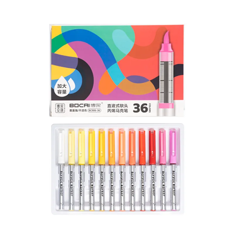 Большие емкости бесцветные детские ручки от руки штабелируемые акриловые маркеры с мягкой головкой
