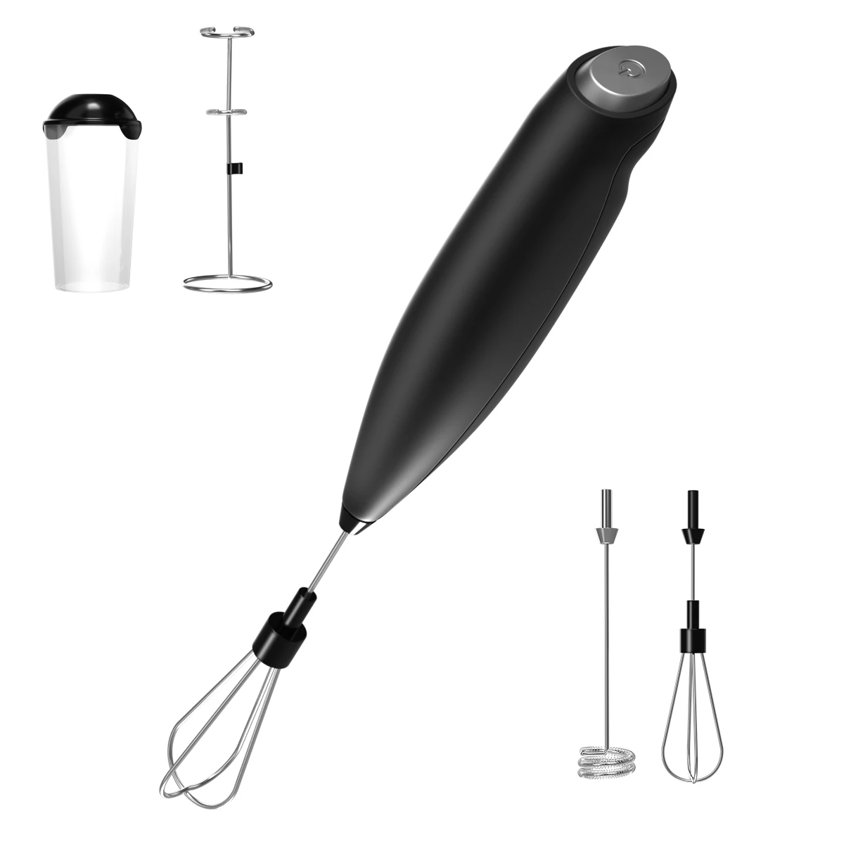 1pc White/black Electric Whisk & Milk Frother, Portable Design 80g