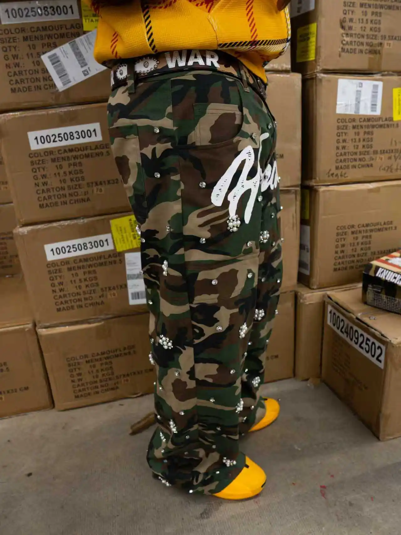 Designer Vintage Casual Winter Work Pants Men Baggy Carpenter Cargo Double Knee Oversized Lightweight Breathable Camouflage gallery 5