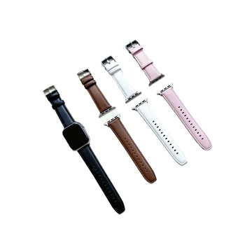 Premium Leather Strap for Apple Watch Series 3 4 5 6 7 8 SE Ultra Flat Tail Genuine Leather Band