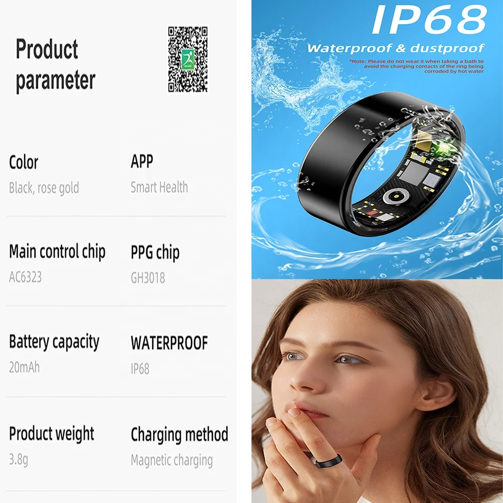 R11M Waterproof Electronic Smart Ring Intelligent Sport Fitness Sleep Health Care AI tracker Monitor Smart Ring R11M