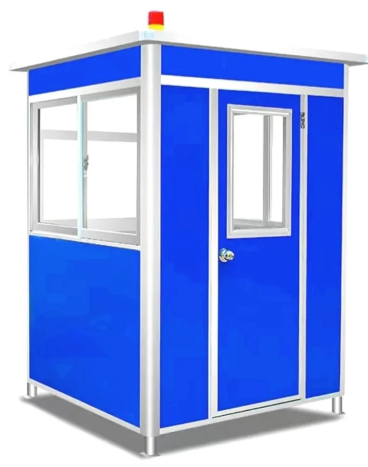 Modern Outdoor Portable Waterproof Security Guard Booth Tiny Home Temporary Cabin Made Steel Sandwich Panel Office Building
