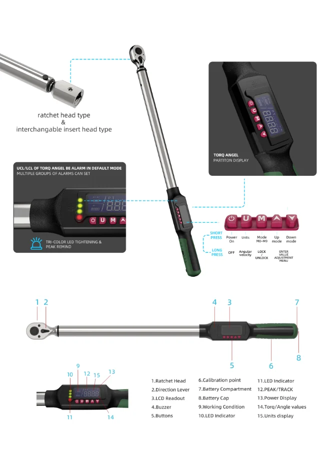 Digital Torque Wrench With Bluetooth Wifi And Angle Function (details
