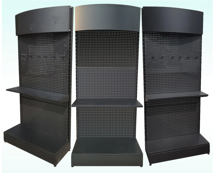 Custom Retail Store Metal Pegboard Expositor Display Stand Shelf For