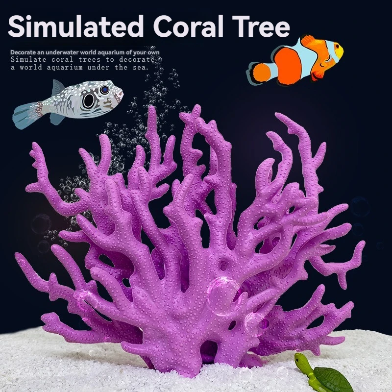 USMILE New Release Multi Colors Plastic Fish Tank Aquarium Accessories Landscaping Decoration 14cm Artificial Coral Tree