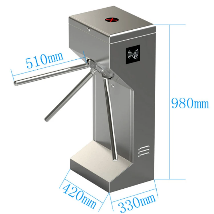 Three Roller Coin Operated Tripod Turnstile Gate for Public Toilets