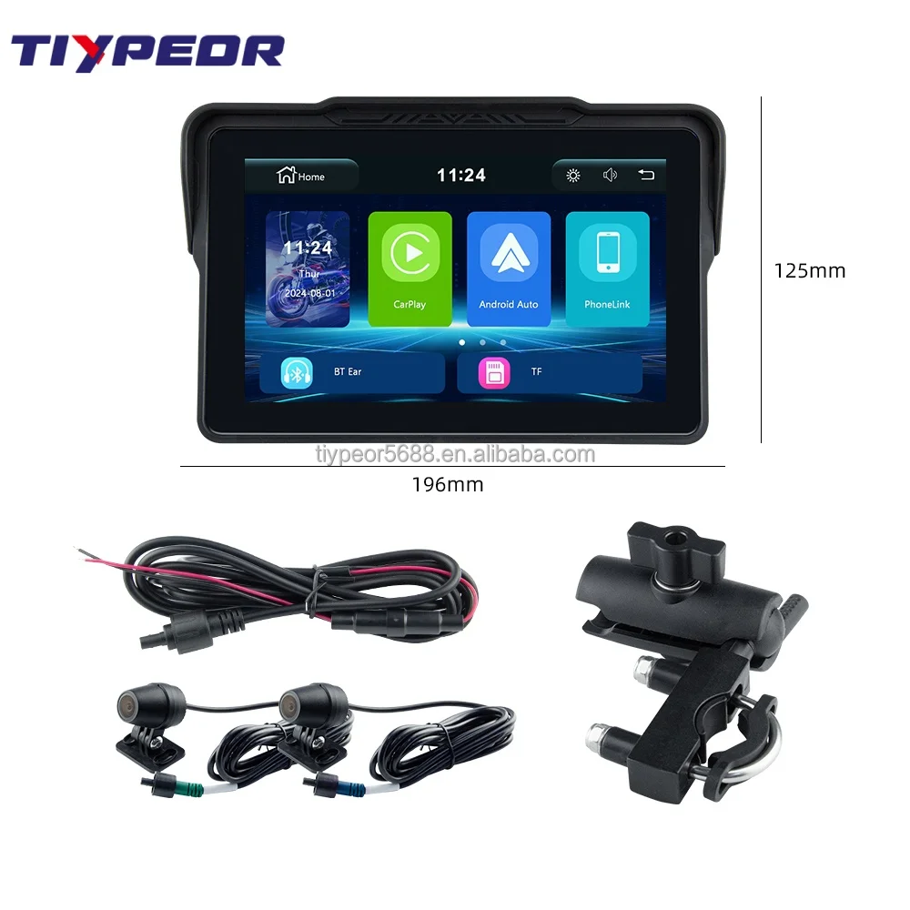 product tiypeor 7 inch motorcycle carplay camera gps navigator waterproof touch screen car audio tpms motorcycle carplay dvr recorder-6