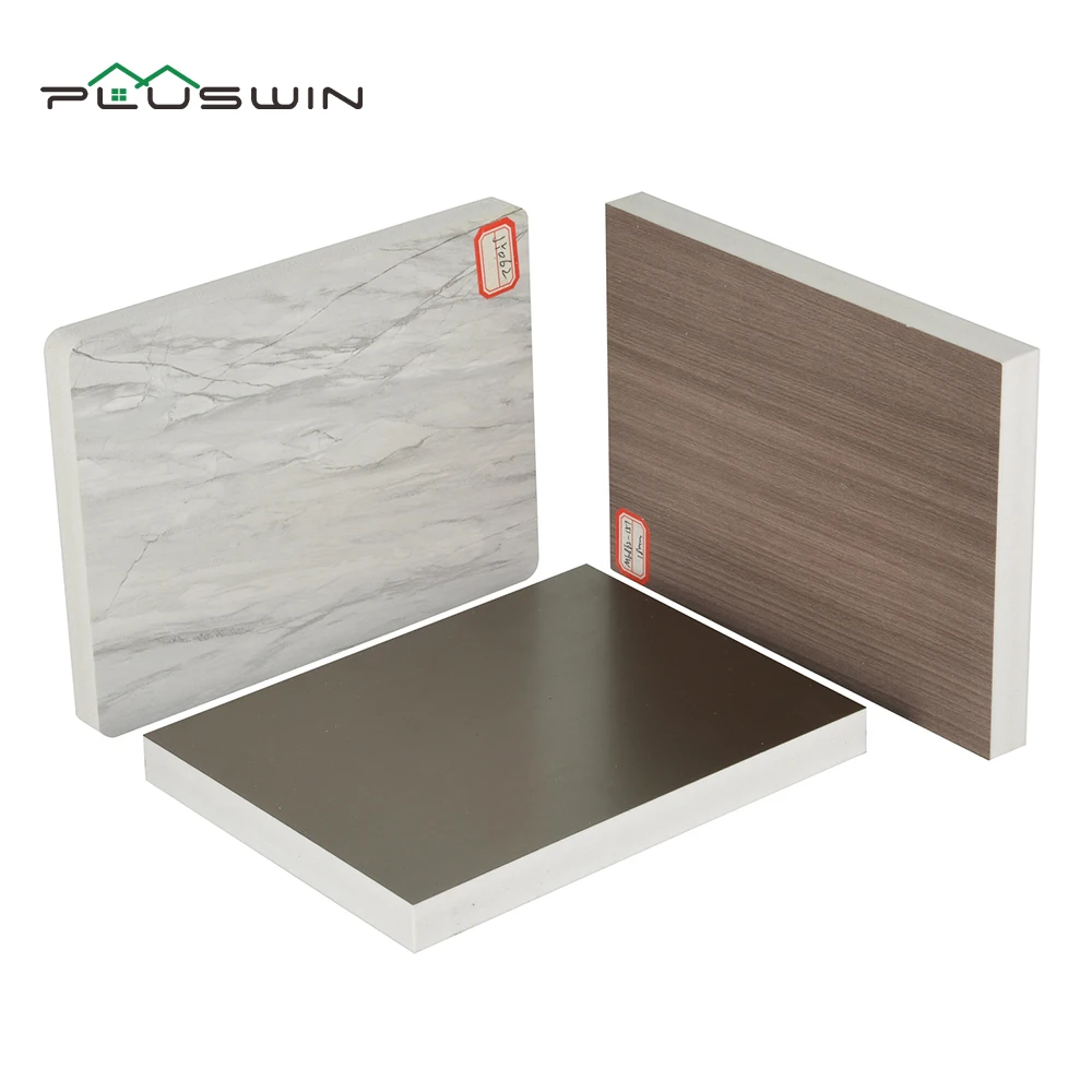 PVC Laminated Foam Board PVC/PETG Film Wood/Metal/Stone Patterns Fire-Resistant Water-Proof Cutting Furniture Construction