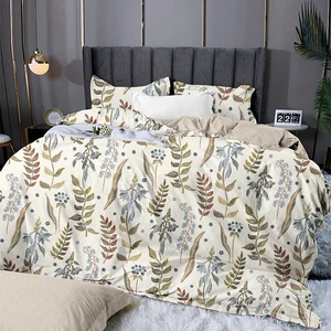 Soft Touch Dreamy Flowers King Size Fitted Sheet Factory-Printed Custom Size Polyester Comforter Set Home Bedding