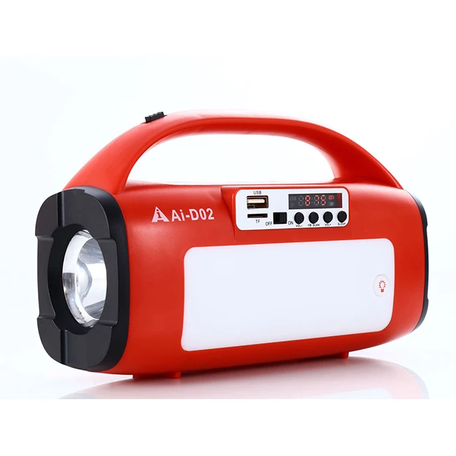 Flashlight Solar Speaker Portable Wireless Radio Speakers Waterproof PC  Column 10W Bass Outdoor Music Player Loudspeaker Africa