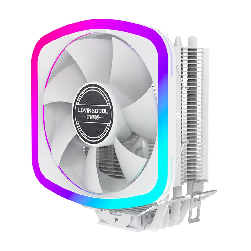 Lovingcool 2024 New Design Copper Heat Pipes CPU Radiator PWM 4PIN ARGB  PC CPU Air Cooler Fan Heat Sink for CPU