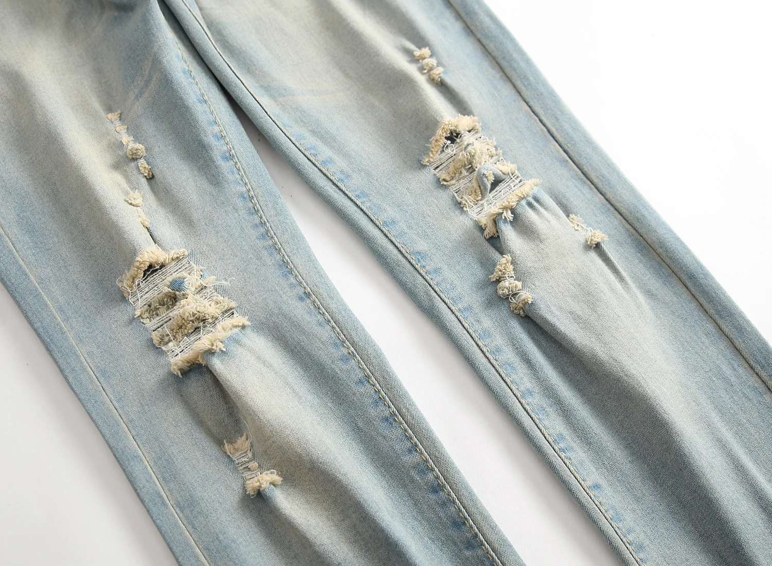 Nagykereskedelmi Designer Street nyári férfi hétköznapi kopott, szakadt farmer piros, fekete, fehér, kék férfi plus size farmer 2023413_voghion.com