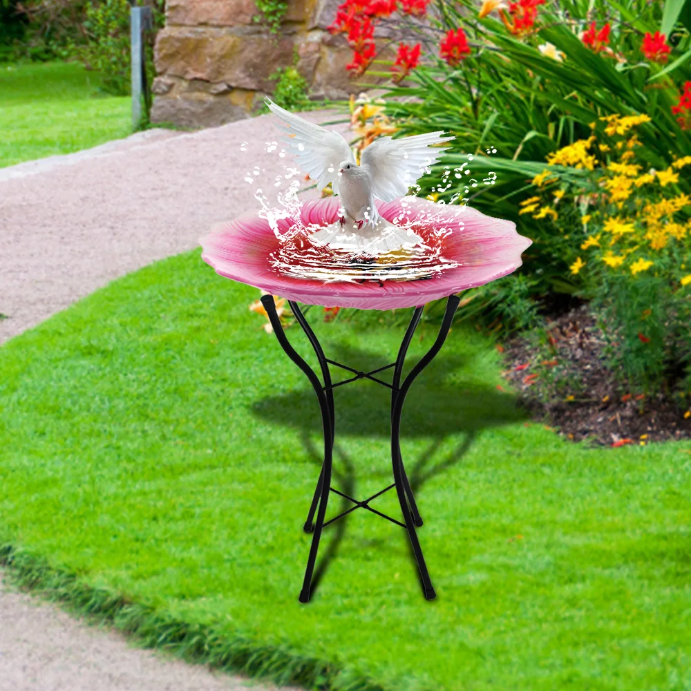 Basin Decorative Glass Garden Supplies Bird Bath For Birds Outdoor