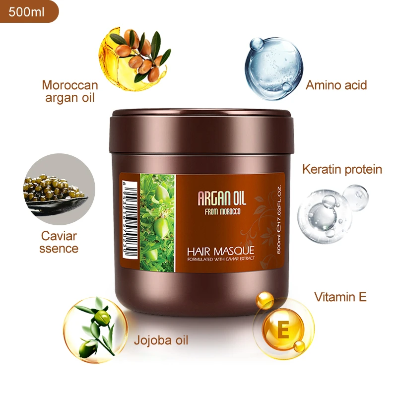 Оптовая продажа увлажняющая сглаживающая восстанавливающая маска для волос лечение органической аргановой масляной