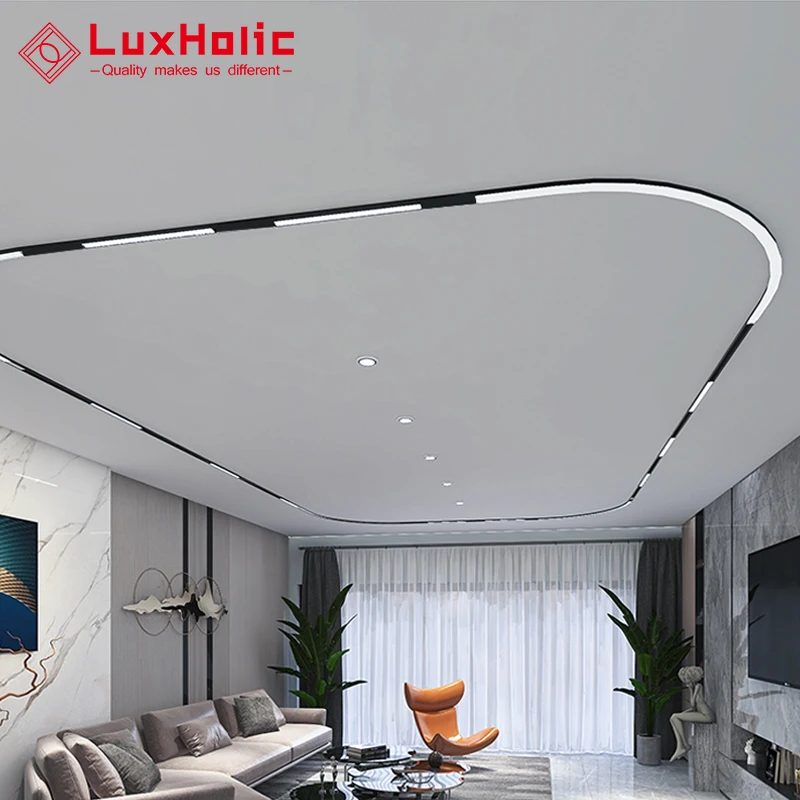 Luxholic круглый 3 Вт 9 Вт 42 Вт 24 В Магнитный светодиодный Трековый светильник 20 мм круговой магнитный рельсовый фонарь система для отеля ресторана