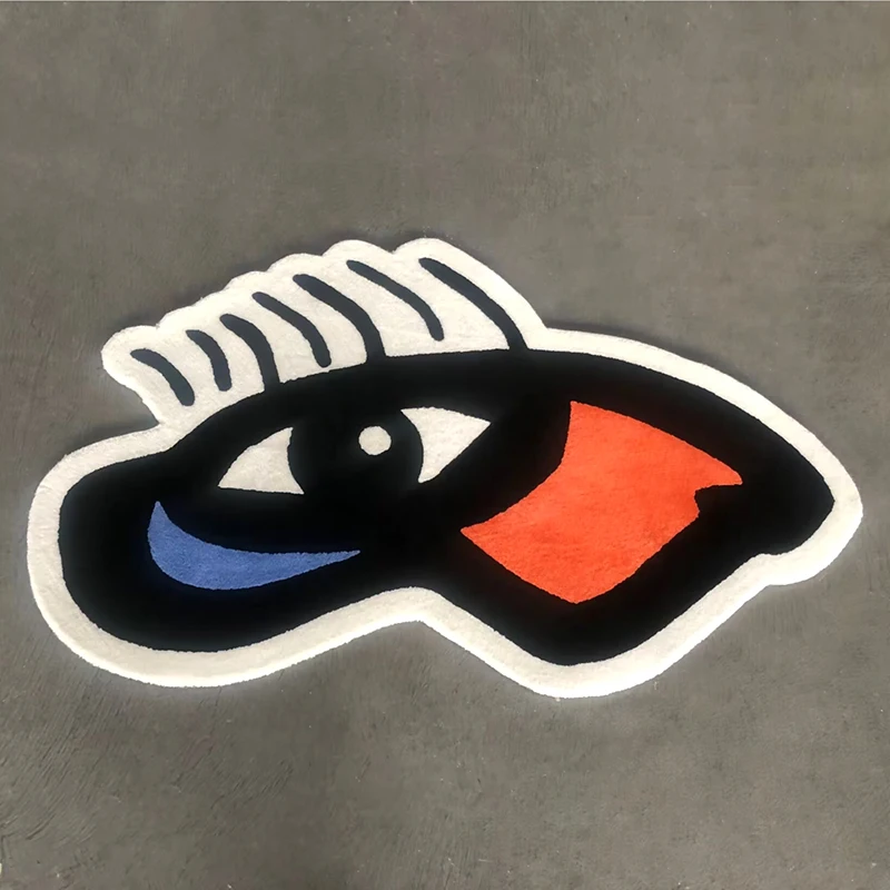 3D Amazing Colorful Irregular Customized Die Cut Guitar Shape Tufting Carpet Custom Logo Rug
