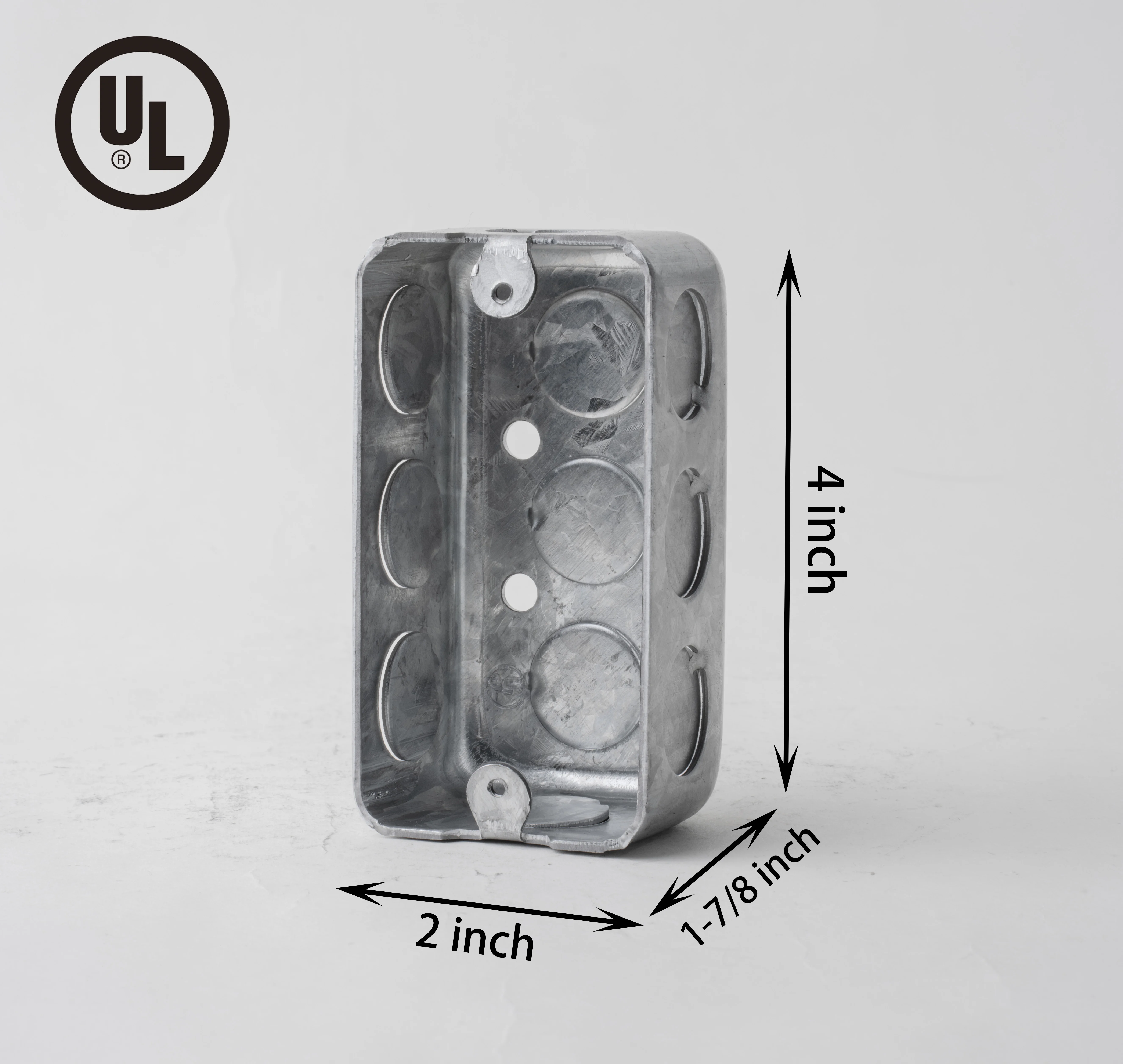 2x4 Rectangle Stainless Steel Electrical Junction Box