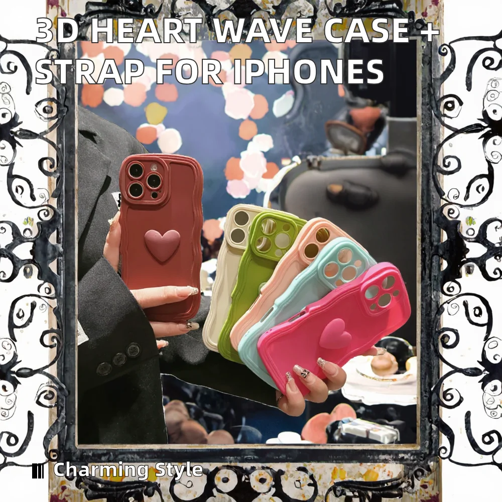 3D Business Schutzhülle aus transparentem TPU mit UV-Schutz, stoßfest, mit Handschlaufe und Lanyard für iPhone 16 Pro Max, iPhone 11, XS, X, XR, 7 und 8_voghion.com